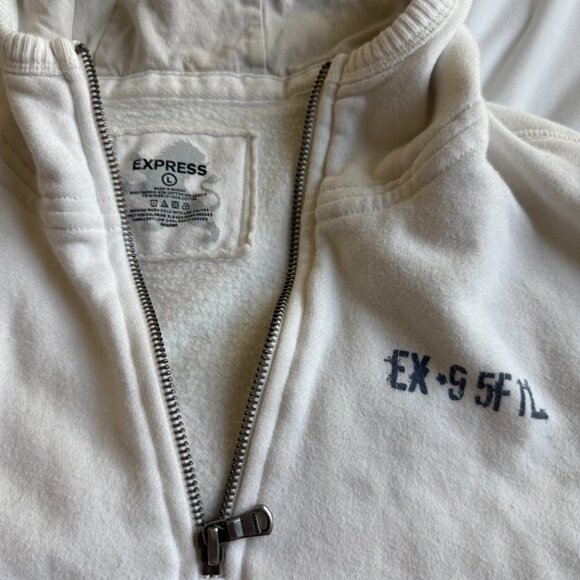 Express Quarter zip Hoodie Large white $98 - Picture 2 of 4